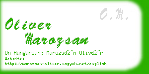 oliver marozsan business card